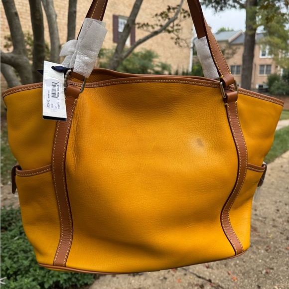 Dooney & Bourke 2 marigold Yellow Tote with Tan Accents - Picture 11 of 12
